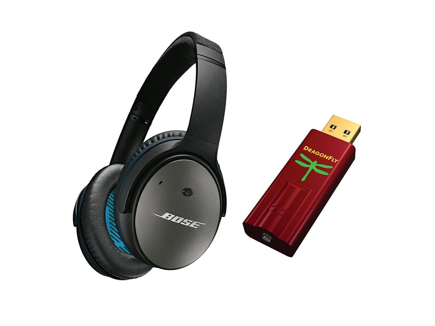 Bose QuietComfort 25 Acoustic Noise Cancelling Headphones DragonFly Red USB