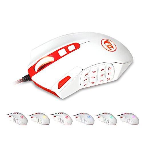 Redragon M901 Programmable Laser Gaming Mouse - White