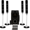 Acoustic Audio AAT3000 Tower 5.1 Home Theater Bluetooth Speaker System and 5 Extension Cables