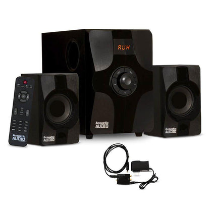 Acoustic Audio AA2131 Bluetooth Home 2.1 Speaker System Multimedia Digital Optical Input
