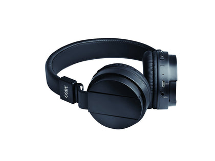 Coby CHBT-608-BLK Flex Bluetooth Headphones with Built-In Mic - Black