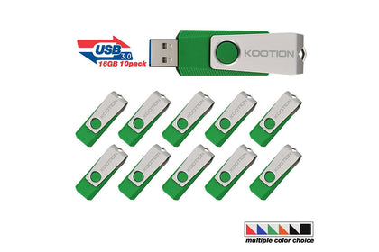 KOOTION 10PCS 16GB USB3.0 Flash Drive - Green