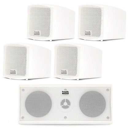 Acoustic Audio AA321W and AA35CW Indoor Speakers Home Theater 5 Speaker Set