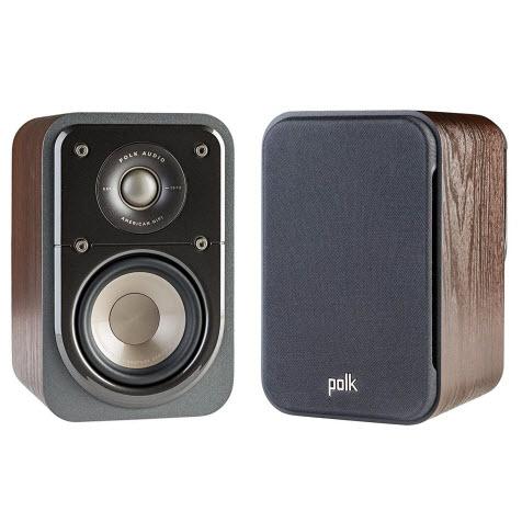 Polk Audio Signature Series S10 American Hi-Fi Home Theater Compact Satellite Surround Speaker - Pair (Classic Brown Walnut)