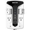 BESTEK 5-Outlet Wall Tap Surge Protector Power Strip with Swivel Outlets