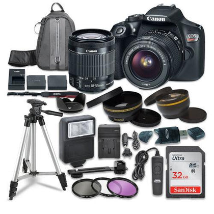 Canon EOS Rebel T6 Digital SLR Camera with Canon EF-S 18-55mm Image Stabilization II Lens Bundle