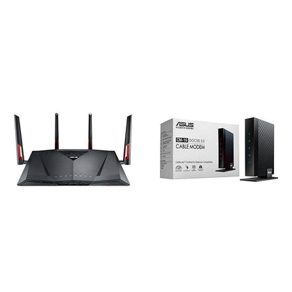 Asus AC3100 Dual band Wireless router (RT-AC88U) with DOCSIS 3.0 16X4 Cable modem (CM-16) Kit