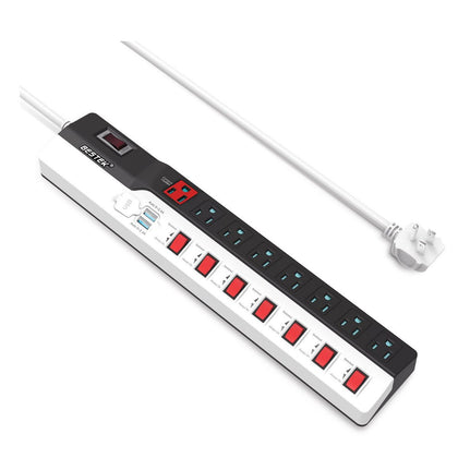 BESTEK Energy Saving Power Strip Surge Protector with 8-Outlet 6.6-Foot Extension Cord