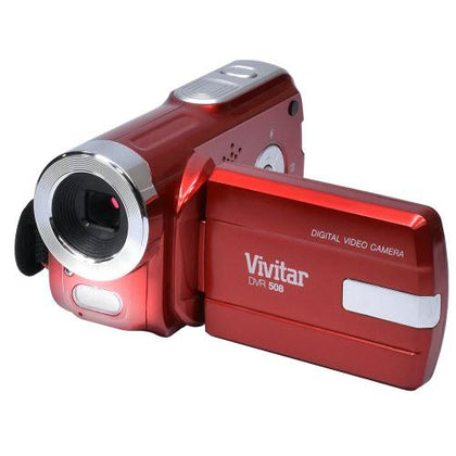 Vivitar DVR-508 Camcorder 4X Digital Zoom 1.8-Inch LCD Screen - Red