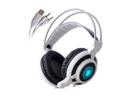 Sades Arcmage 3.5mm PC Gaming Over Ear Headset (White / Black)