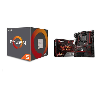 AMD Ryzen 5 1600 Processor with Wraith Spire Cooler (YD1600BBAEBOX) and MSI Gaming AMD Ryzen B350 DDR4 VR Ready HDMI USB 3 ATX Motherboard