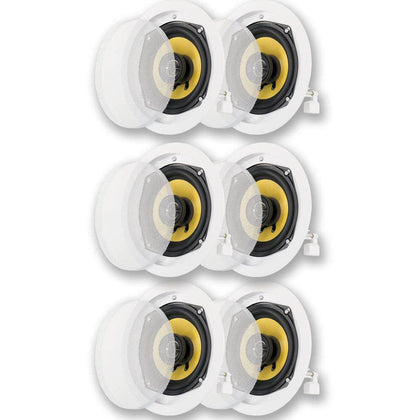 Acoustic Audio HD-5 In Ceiling Speakers Home Theater Surround Sound 3 Pair Pack