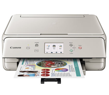 Canon Compact TS6020 Wireless Home Inkjet All-in-One Printer Ink and Paper Bundle - Gray