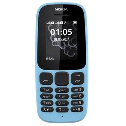 Nokia 105 [2017] TA-1037 Dual-Band (850/1900) Factory Unlocked Mobile Phone Blue