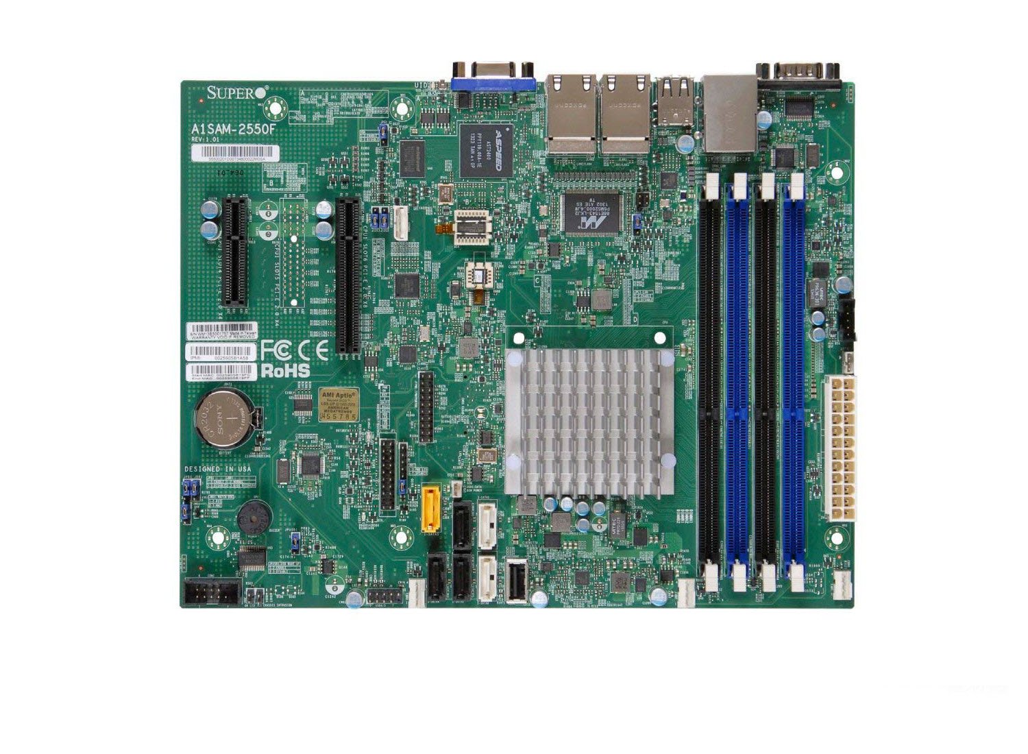 Supermicro A1SRM-2558F-O Micro ATX Intel Atom C2558 Processor DDR3 1333 MHz Motherboard and CPU Combo