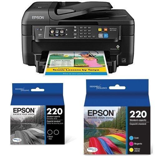 Epson WF-2760 All-in-One Wireless Color Printer Multi-Ink Bundle