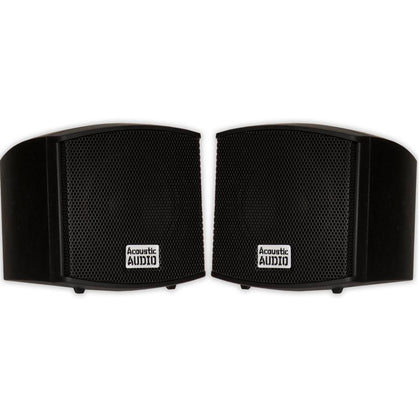 Acoustic Audio AA321B Mountable Indoor Speakers 1600 Watts Black 4 Pair Pack AA321B-4Pr