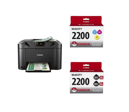Canon All-In-One Printer And Three Color Ink Pack + Black Twin Ink Pack