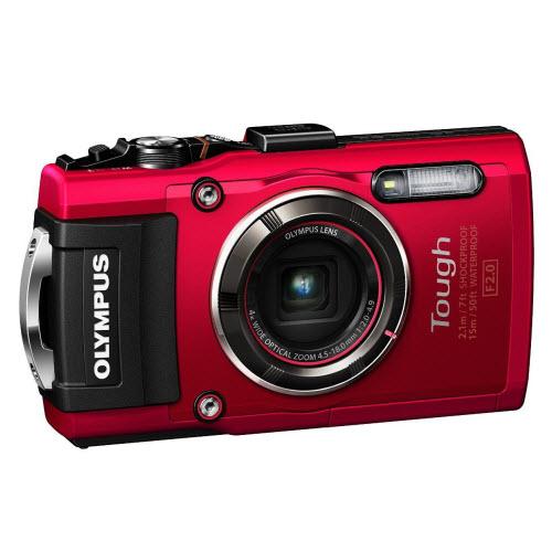 Olympus TG-4 16 MP Waterproof Digital Camera with 3-Inch LCD (Red) - International Version