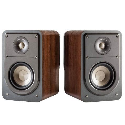 Polk Audio Signature Series S15 American Hi-Fi Home Theater Small Bookshelf Speakers - Pair (Classic Brown Walnut)