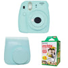 Fujifilm Instax Mini 9 Instant Camera with Instax Groovy Camera Case (Ice Blue) & Instax Mini Instant Film Twin Pack