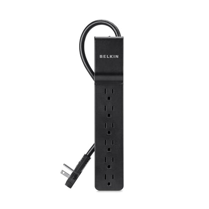 Belkin BSE600-06BLK-WM 6-Outlet Power Strip Surge Protector with 6-Foot Power Cord, 600 Joules