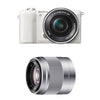 Sony Alpha a5100 Interchangeable Lens Camera with 16-50mm and 50mm Lenses (White)
