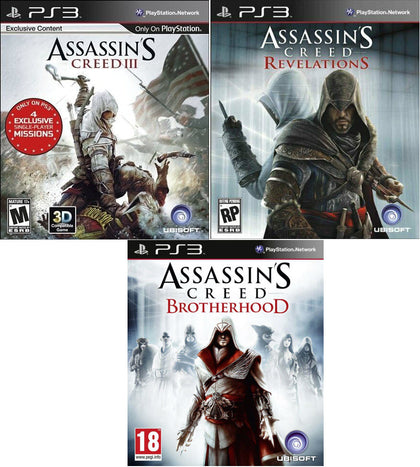Assassins Creed Revelations+Assassins Creed III+Assassins Creed BrotherHood 3PACK PS3