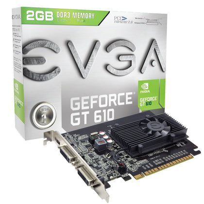 EVGA GeForce GT 610 2048MB DDR3, DVI, Mini-HDMI, Graphics Card