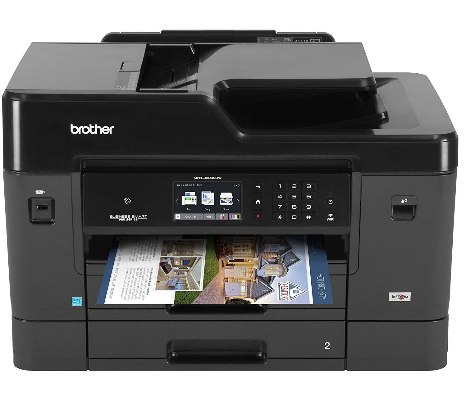 Brother Printer MFCJ6930DW Wireless Color Inkjet Printer with Scanner, Copier & Fax