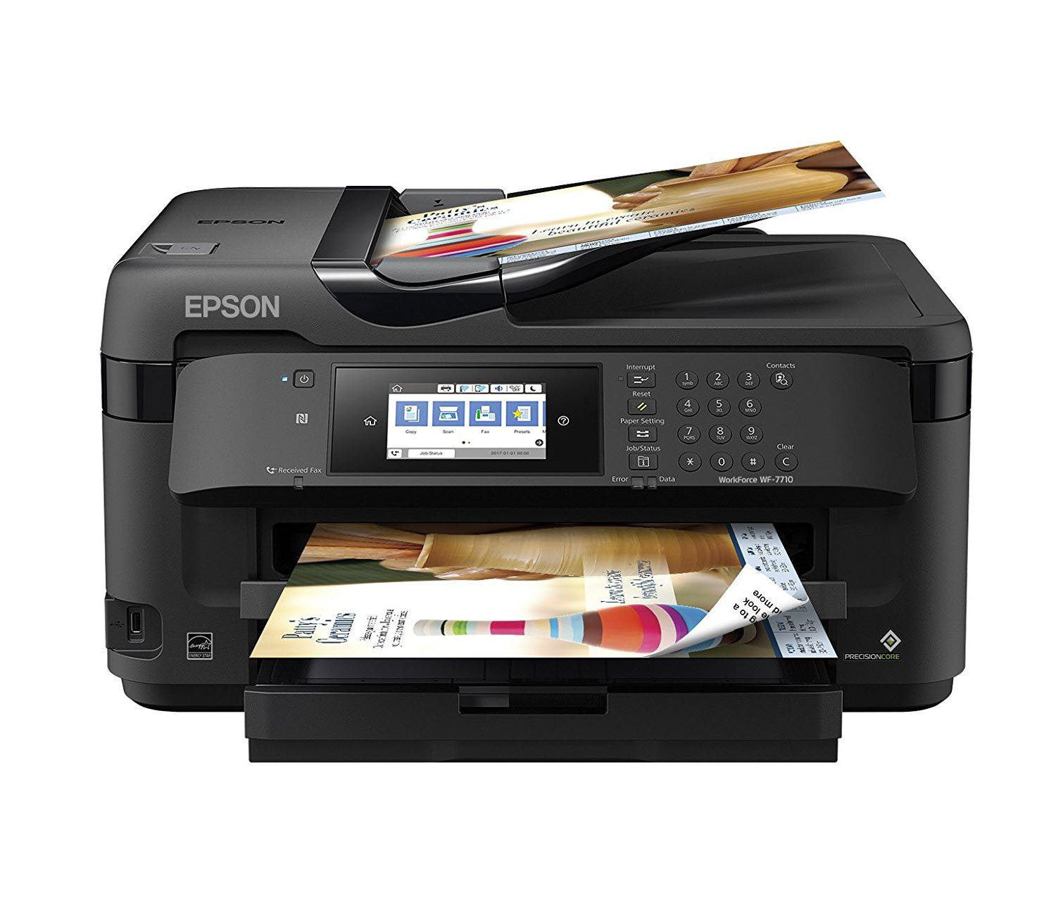 Epson (WF-7710) Inkjet Printer with C/M/Y Standard Capacity Cartridges