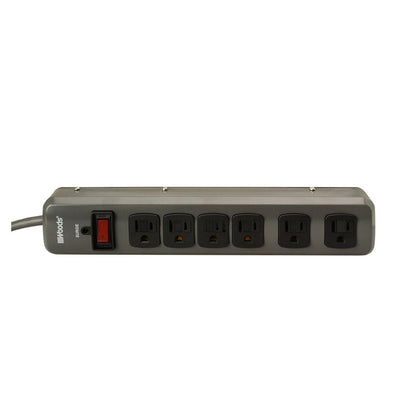 Woods 041553 6-Outlet Metal Surge Protector with 3-Foot Cord