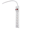 Woods 41492 Surge Protector with Safety Overload Feature 6 Outlets for 510J of Protection, 3 Foot Cord, White