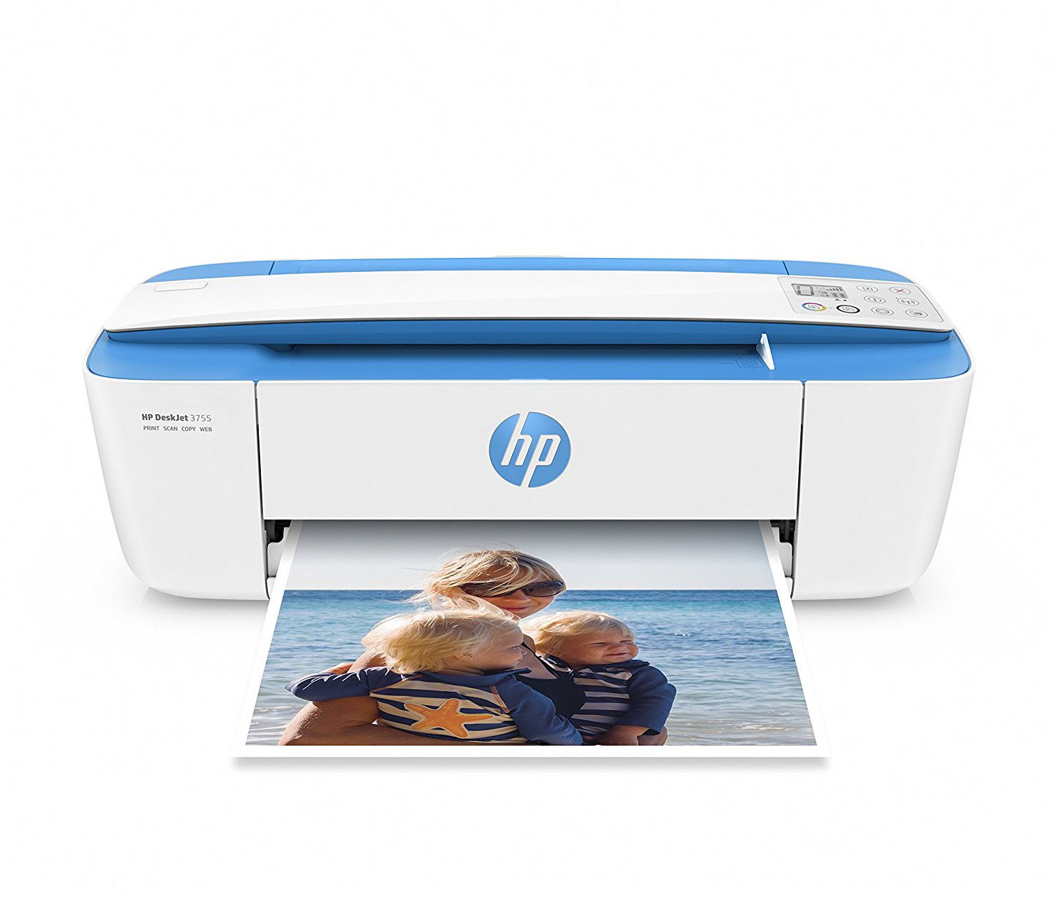 HP DeskJet 3755 Compact All-in-One Wireless Printer - Blue Accent